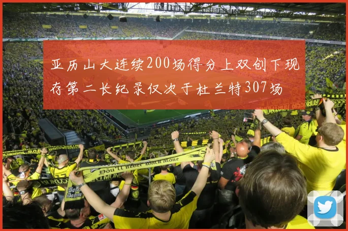 亚历山大连续200场得分上双创下现存第二长纪录仅次于杜兰特307场